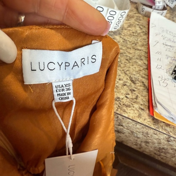 Lucy Paris Gold Sleeveless Sundress with Slit - Picture 4 of 10